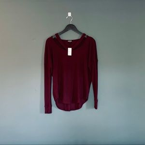 Maroon Express Cold-ish Shoulder Sweater